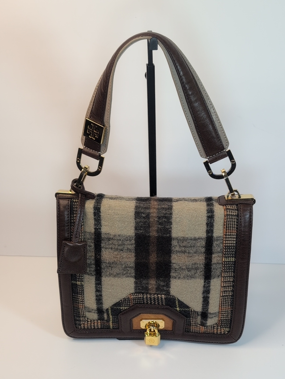 Tory Burch Plaid Bond Shoulder Bag - Picture 2 of 14